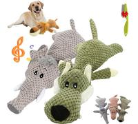 Donubiiu Powerkauer-Jouet indestructible pour chien - Qualité indestructible - Jouet indestructible pour chien - Crocodile - Sans couinement - Mélange b x 2