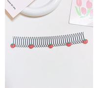 Donubiiu Stretchable Invisible Hair Clips, U Shape Hair Finishing Fixer Comb, Cute Invisible Hair Holder, Flexible Clip Shaped Set Accessory for Kids Toddlers Children (STRAWBERRY)