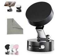 Donubiiu Support magnétique pliable et portable pour téléphone portable, miroir en verre, support magnétique pour téléphone portable, rotatif à 360 °, ventouse multifonction, noir
