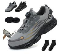 Donubiiu Vanolo SteelStep Ortho S3 Pro Chaussures de sécurité orthopédiques anti-smash et anti-perforation avec lacets à boutons, légères, respirantes et antidérapantes, 35-48 EU, gris, 40 EU
