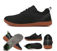 Donubiiu Ventura Chaussures pieds nus unisexes - Chaussures pieds nus larges - Pour homme et femme - Chaussures de course à pied nus - Pour l'extérieur - Noir - Taille 42