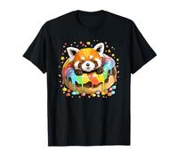 Donut Arc-en-Ciel Mignon Panda Rouge Aventure T-Shirt