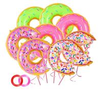 Donut Ballon 8 Pièces Beignet Ballons Rose Geant Aluminium Donuts Dessert Ballon pour Fête Donut, Fête d'Anniversaire pour Enfants Décoration