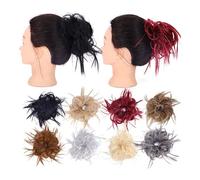 Donut Chignon en désordre for cheveux synthétiques, chouchous élastiques for cheveux, faux cheveux for femmes pour Femme(Dark Blonde Mix Bleach Blonde)