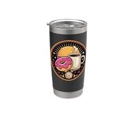 Donut Coffee Doughnut Breakfast Foodie Gobelet isotherme en acier inoxydable double paroi