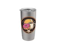 Donut Coffee Doughnut Breakfast Foodie Gobelet isotherme en acier inoxydable double paroi
