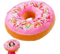 Donut Coussin en peluche - Coussin en verre, coussin en forme de nourriture | Auto-gonflant Coussin décoratif en mousse à mémoire de forme Coussin de siège confortable en peluche douce en forme de