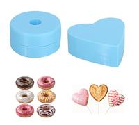 Donut & Cœur Set de Moule à Cake Pops, Imprimé 3D Coupeur et Pousseur pour Cake Pops Antiadhésif Outils de Pâtisserie DIY pour Maison Cuisine Anniversaire & Dessert Fête (Bleu)