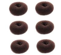 Donut de chignon à cheveux, 6 PCS Donut Bun Maker Set, Chignon Hair Bun Maker, Mini Hair Donut Shaper pour les cheveux courts et minces (petite taille 2,4 pouces, brun foncé)