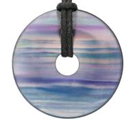 Donut en Pierre Naturelle Ø 40 mm Pendentif avec Cordon en Coton