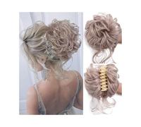 Donut Extensions de cheveux synthétiques à chignon décoiffé et bouclé avec pinces pour Femme(4503)