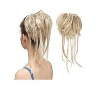 Donut Extensions de cheveux synthétiques élastiques en chignon décoiffé, ondulés naturels, for femmes pour Femme(Dirty Blonde)