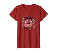 Donut Kill Vibe: Art de pâtisserie Musique rétro T-Shirt, Femme, Canneberge, 3XL