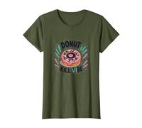 Donut Kill Vibe: Art de pâtisserie Musique rétro T-Shirt, Femme, Olive, 3XL