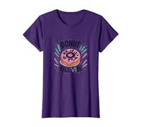 Donut Kill Vibe: Art de pâtisserie Musique rétro T-Shirt, Femme, Violet, XL