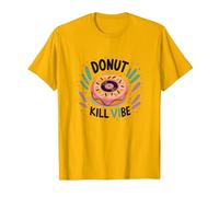 Donut Kill Vibe: Art de pâtisserie Musique rétro T-Shirt, Homme, Doré Vif, XL