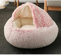 Donut Lit Ultra-Doux Nid Chiot Respirant, Lavable et Anti Strss, Chaud, Panier Apaisante pour Chat, Portable Panier, Moelleux Anti Stress Chat Extra Doux Lit pour Chat, 40*40*18cm