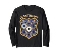 Donut Lover Pun Pun Donut Rester Funny Police Office Manche Longue