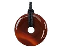 Donut ou Pi Chinois en Cornaline Opaque 30mm + Cordon - Pendentif ou Bracelet