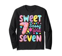 Donut pour 7e Anniversaire pour Fille - Sweet Sassy and Seven Birthday Manche Longue