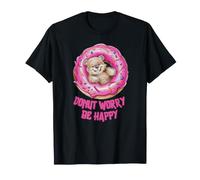 Donut Worry Be Happy Funny Bear Meme Sweet Donuts Lover T-Shirt