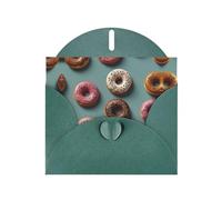 Donuts are cute print dark green Pearlescent Paper Holiday card with enveloppe.Suitable for birthday wishes wedding congratulations and condolences.