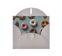 Donuts are cute print Gray Pearlescent Paper Holiday Card with Envelope.Suitable for birthday wishes wedding congratulations and condolences.
