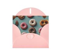 Donuts are cute print Pink Pearlescent Paper Holiday Card with Envelope.Suitable for birthday wishes wedding félicitations and condolences.