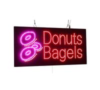 Donuts Bagels Sign, TOPKING Signage, LED Neon Open, Store, Window, Shop, Business, Display, Grand Opening Gift