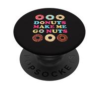 Donuts Make Me Go Nuts Funny Donut Lover Jelly Donut Love PopSockets PopGrip Adhésif