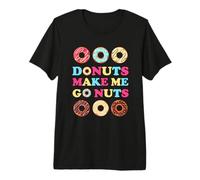 Donuts Make Me Go Nuts Funny Donut Lover Jelly Donut Love T-Shirt Haut de Gamme