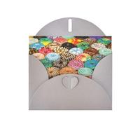 Donuts Printing Holiday Love Buckle Papier nacré avec enveloppes Cartes de vœux Inscription Thinking of You 10,2 x 15,2 cm