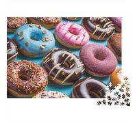 Donuts Puzzle 1000 Pièces Papier pour Adultes Gourmandises Colorées Coffret Puzzle 1000 Pièces Décoration Cadeau Détente 70x50cm/1000pcs