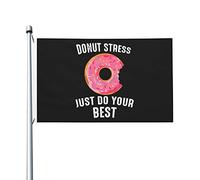 Donuts Stress Just Do Your Best Drapeau double face vintage Décoration murale pour pelouse 0,9 x 1,5 m, Donuts Stress Just Do Your Best Tapisserie à suspendre au mur