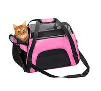 DONYER POWER Sac fourre-tout souple pour chiens et chats - Confortable - Approuvé par la compagnie aérienne - Sac de voyage pour petits animaux avec dessus et côtés en maille - Rose M