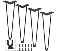 DonYoung Lot de 4 pieds en épingle à cheveux de 50,8 cm, pieds de table basse en métal, pieds de table de style moderne du milieu du siècle pour banc, table de chevet avec protections de sol en