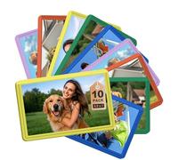 DoocliB 10 Pièces Cadre Photo Magnetique Frigo 4,5 x 7 cm Magnet Personnalisable Cadre Photo Aimanté sans Cadre avec Poche Transparente pour Postales Réfrigérateurs Casier Bureau(Couleurs)