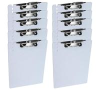 DoocliB Porte-bloc A4 avec porte-stylo, 10 pièces clipboard en plastique épais avec pince à étrier, œillet de suspension rétractable, planche à écrire pour l'école, le bureau - Gris