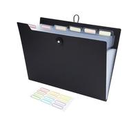 Dooclib Trieur 7 Compartiments A4, Classeur Trieur Avec Étiquettes, Rangement Des Papiers, Documents Et Présentations,pour Bureau, école, Maison (Noir)