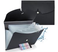 DoocliB Trieur 7 Compartiments A4, Dossier Rangement Documents, Classeur Trieur Avec Étiquettes, Rangement Des Papiers, Documents Et Présentations,pour Bureau, école, Maison (Noir)
