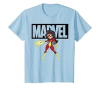 Doodle avec Logo Spider-Woman de Marvel Avengers T-Shirt, Enfant, Bleu Céleste, 8 Ans