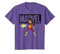 Doodle avec Logo Spider-Woman de Marvel Avengers T-Shirt, Enfant, Violet Chiné, 8 Ans