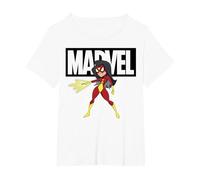 Doodle avec Logo Spider-Woman de Marvel Avengers T-Shirt, Femme Grandes Tailles, Blanc, 2X