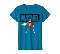 Doodle avec Logo Spider-Woman de Marvel Avengers T-Shirt, Femme, Saphir, XL