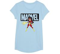 Doodle avec Logo Spider-Woman de Marvel Avengers T-Shirt, Fille, Bleu Céleste, S