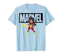 Doodle avec Logo Spider-Woman de Marvel Avengers T-Shirt, Homme, Bleu Céleste, M