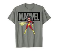 Doodle avec Logo Spider-Woman de Marvel Avengers T-Shirt, Homme, Vert Kaki chiné, XXL
