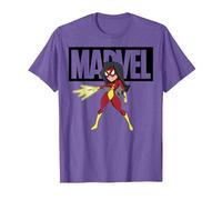Doodle avec Logo Spider-Woman de Marvel Avengers T-Shirt, Homme, Violet Chiné, 3XL