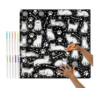 Doodle Blanket - DIY Color Design, Soft Fabric, Color Your Own Throw, Creative Washable Drawing Cover, Fun Art Activity Set | Sofa Blanket for Home Decor Living Room Bedroom Couch Bed Chair Offic