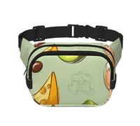 Doodle Brocoli Fromage Avocat,Sac Banane carré Double Couche, Sac de Poitrine